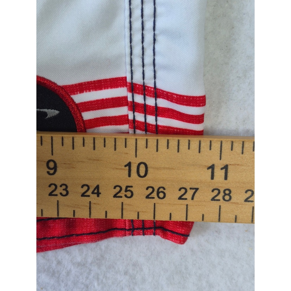 ONeill Mens Striped Board Shorts Navy Blue Red White Cargo Pocket Swim Trunks - Picture 7 of 12